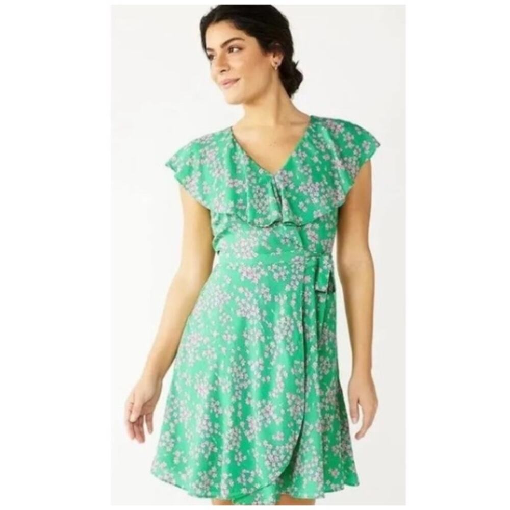 Draper James Green Floral Mini Dress